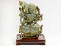 LARGE CELADON JADE FIGURE OF BUDDHA