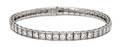 An Art Deco Platinum and Diamond Line Bracelet