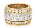 A Platinum 18 Karat Yellow Gold and Diamond Eternity Band