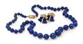 A Group of 18 Karat Yellow Gold and Lapis Lazuli Jewelry
