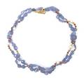 An 18 Karat Yellow Gold Blue Chalcedony Pink Tourmaline and Cultured Pearl Necklace Verdura