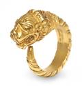 A 22 Karat Yellow Gold Etruscan Revival Lion Ring Zolotas
