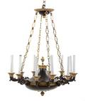 A Louis Philippe Patinated and Gilt Bronze TwelveLight Chandelier