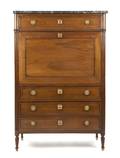 A Louis XVI Walnut Secretaire a Abbatant
