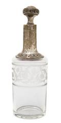A French Silver and Etched Glass Bottle