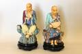 Pair of Ivory and Wood Chinese Figures