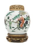 A Chinese Famille Verte Ginger Jar