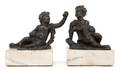 A Pair of Continental Patinated Bronze Figures