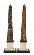 A Pair of Continental Marble Obelisks