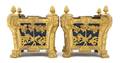 A Pair of Louis XVI Style Gilt Bronze and Tole Jardinieres