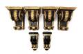 A Collection of Six Gilt and Ebonized Carved Wood Wall Brackets
