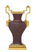 A Continental Gilt Bronze Mounted Vase