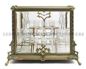 A Four Bottle CaveALiqueur Likely Baccarat