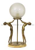 An Art Deco Style Metal Table Lamp
