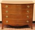 19th C American Inlaid Mahogany Bow Front Chest  33 3