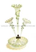 An Opaline and Green Glass Epergne