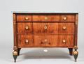 NEOCLASSICAL STYLE ZEBRA WOOD COMMODE