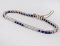 PLATINUM DIAMOND AND SAPPHIRE LINE BRACELET