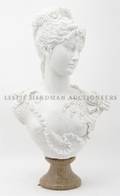 A Continental Carved Alabaster Bust