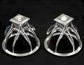 PAIR OF MIDCENTURY SILVER PLATED CANDLE HOLDERS