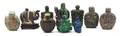 A Group of Ten Hardstone Snuff Bottles