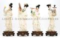 A Set of Four Polychrome Decorated Ivory Figures
