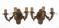 A Pair of GiltMetal ThreeLight Sconces