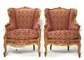 A Pair of Louis XV Style Wingback Armchairs