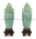A Pair of Jadeite Vases and Covers