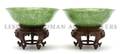 A Pair of Spinach Jade Bowls