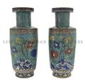 A Pair of Chinese Cloisonne Vases