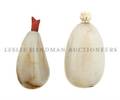 A Group of Two Jade Pebble Form Snuff Bottles