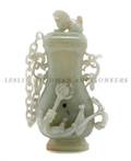 A Chinese White Jade Lidded Vase
