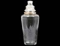 HAWKES STERLING SILVER MOUNTED GLASS COCKTAIL SHAKER