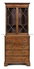 A George III Walnut Secretary Bookcase