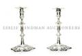A Pair of English Silver Candlesticks John Cafe