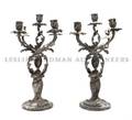 A Pair of Louis XV Style Silverplate FiveLight Candelabra Christofle