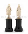 A Pair of European Ivory Figures of a Man and Woman