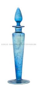 A Steuben Blue Aurene Glass Perfume Bottle