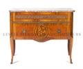 A Louis XVI Style Marquetry and GiltMetal Mounted Commode