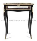 A Continental Lacquered and Ormolu Mounted Boulle Vitrine Table