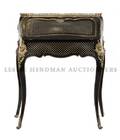 A Napoleon III Diminutive Ebonized and Pewter Inlaid FallFront Desk