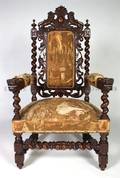 A Renaissance Revival Open Armchair