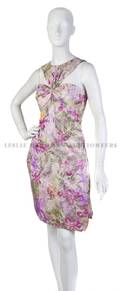 A Bill Blass Watercolor Floral Silk Dress