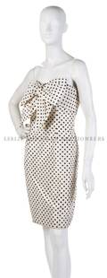 A Bill Blass Black and White Polka Dot Dress