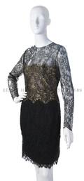 A Bill Blass Short Lace Evening Dress