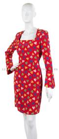 A Carolina Herrera Red Silk Heart Dress