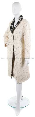An Ungaro Cream and Black Tweed Coat