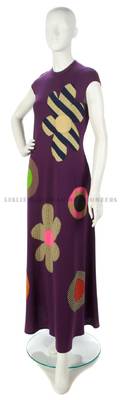 A Rudi Gernreich Purple Knit Maxi Dress