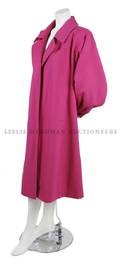 A Yves Saint Laurent Couture Magenta Wool Swing Coat